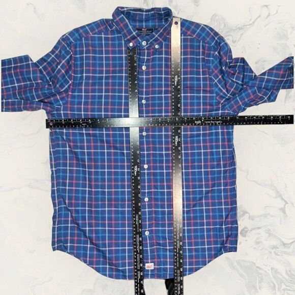 Vineyard Vines Murray Shirt Blue Red Long Sleeve Button Down Men’s Size Medium - Picture 2 of 6
